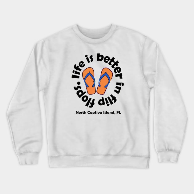 life is better in flip flops. orange logo Crewneck Sweatshirt by Ultra Local